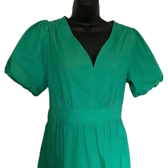 French Connection New Women's Puff Sleeve Maxi Dress Green Sz XS NWT - Picture 2 of 6